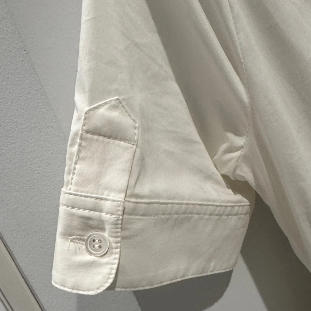 BCBGMaxAzria White Button Down Women's Shirt - Picture 4 of 5